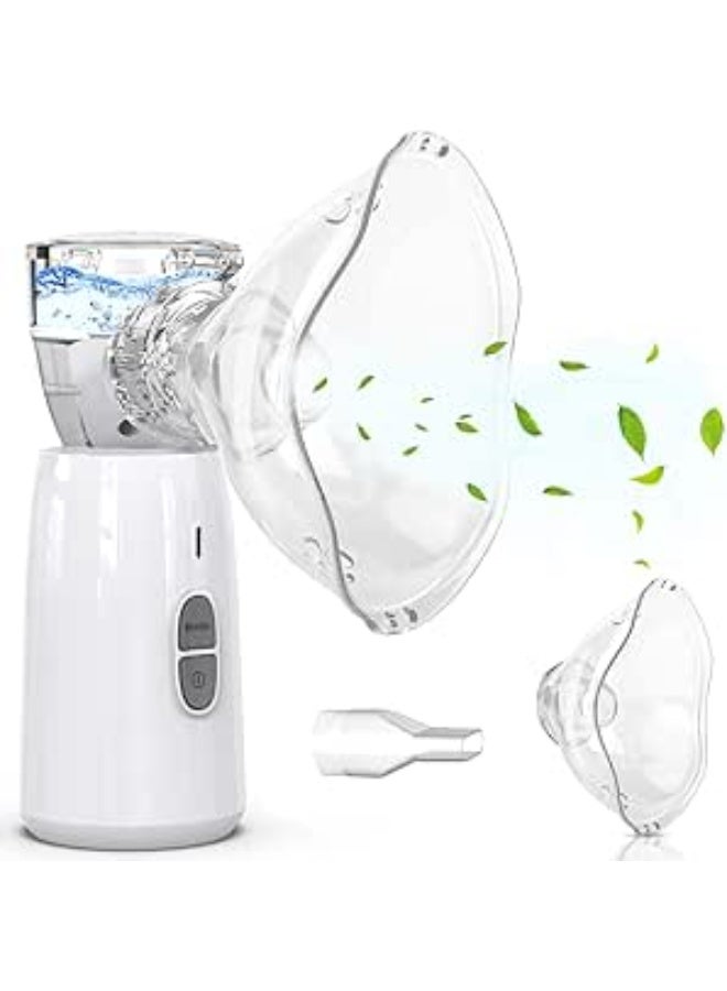 جهاز تبخير محمول بالأشعة فوق الصوتية مع كمامتين للكبار والأطفال، يعمل بالبطاريات، لتسهيل التنفس وتخفيف احتقان الأنف - Image 1